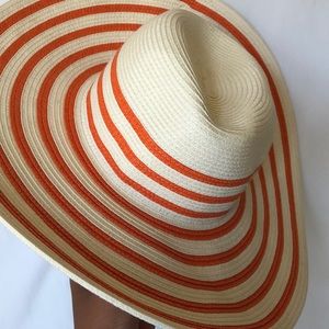 Striped Large Brim Beach Hat